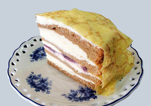 Egg Crepe Blueberry Layer Cake